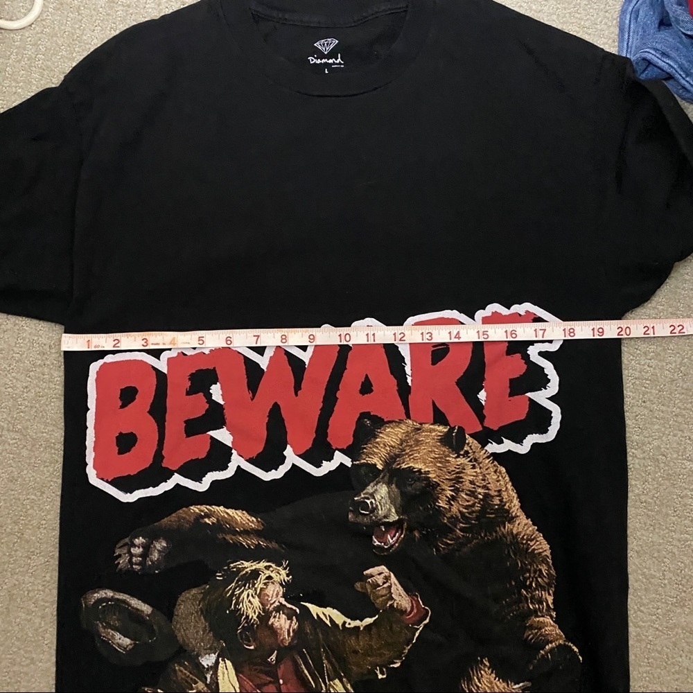 Diamond Beware Grizzly Bear Shirt Mens Size Large - Picture 5 of 6